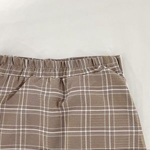 beige plaid a-line skirt (small)